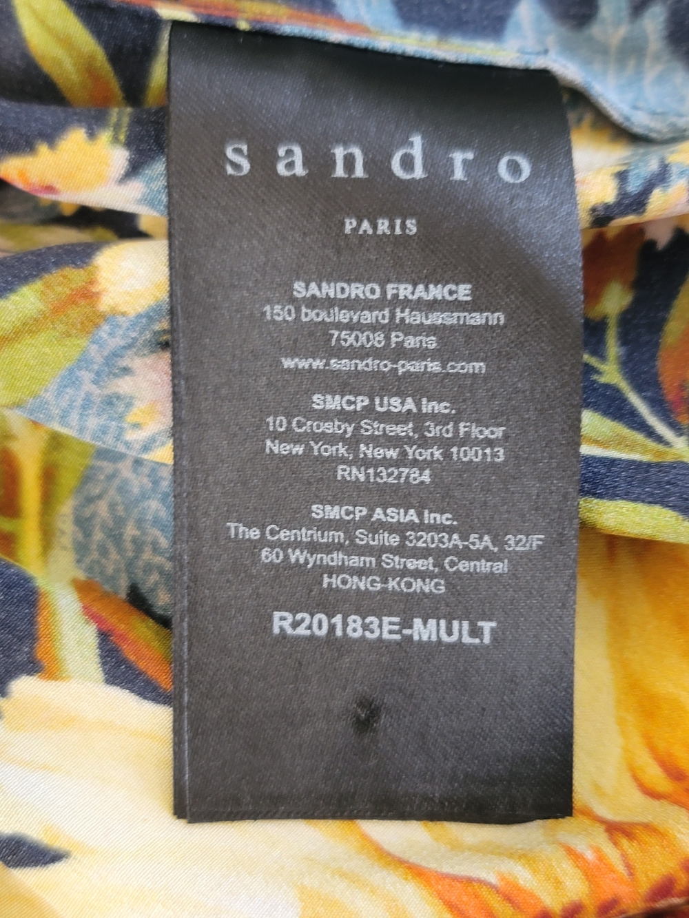 Sandro Silk Sunflower Print V Neck Ruffle Mini Dress Size XS/2 - Picture 6 of 8
